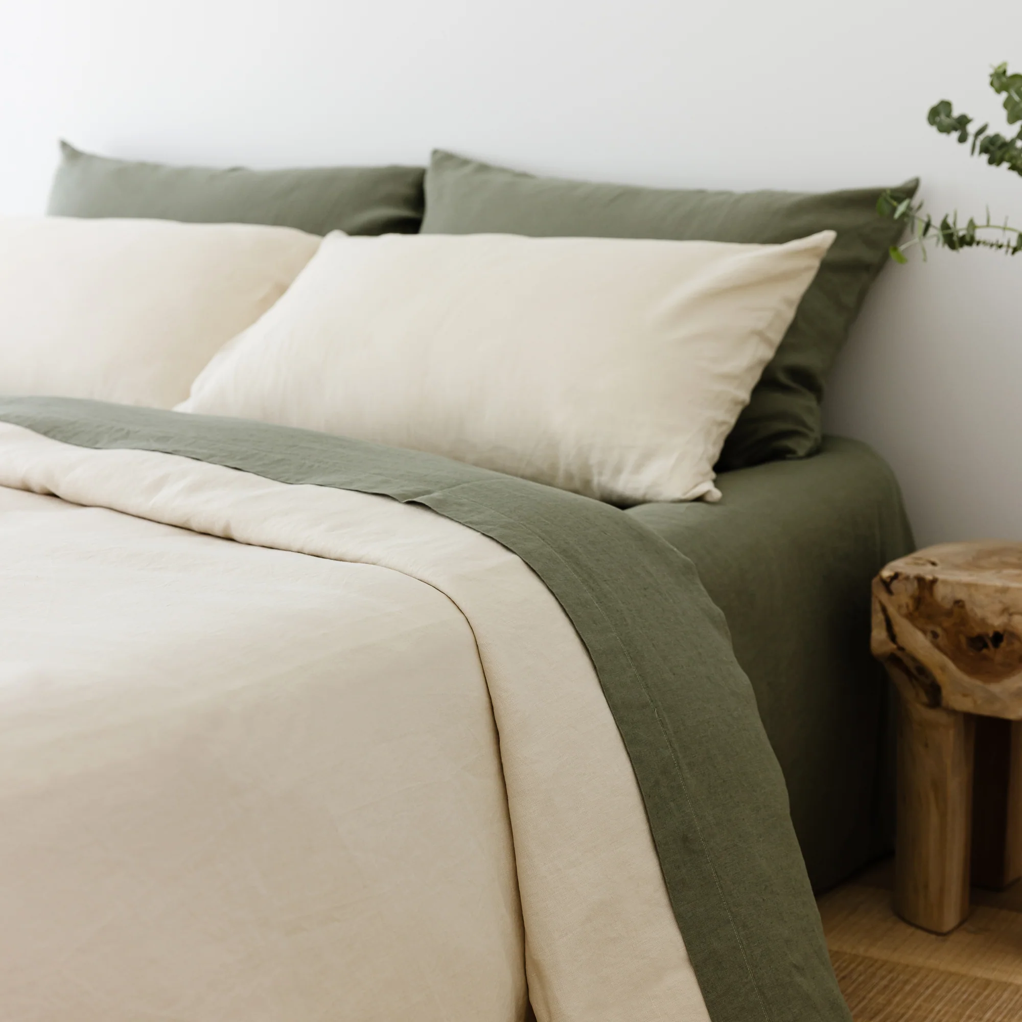 Cactus Linen Fitted Sheet - Extra Deep Drop - Image 4