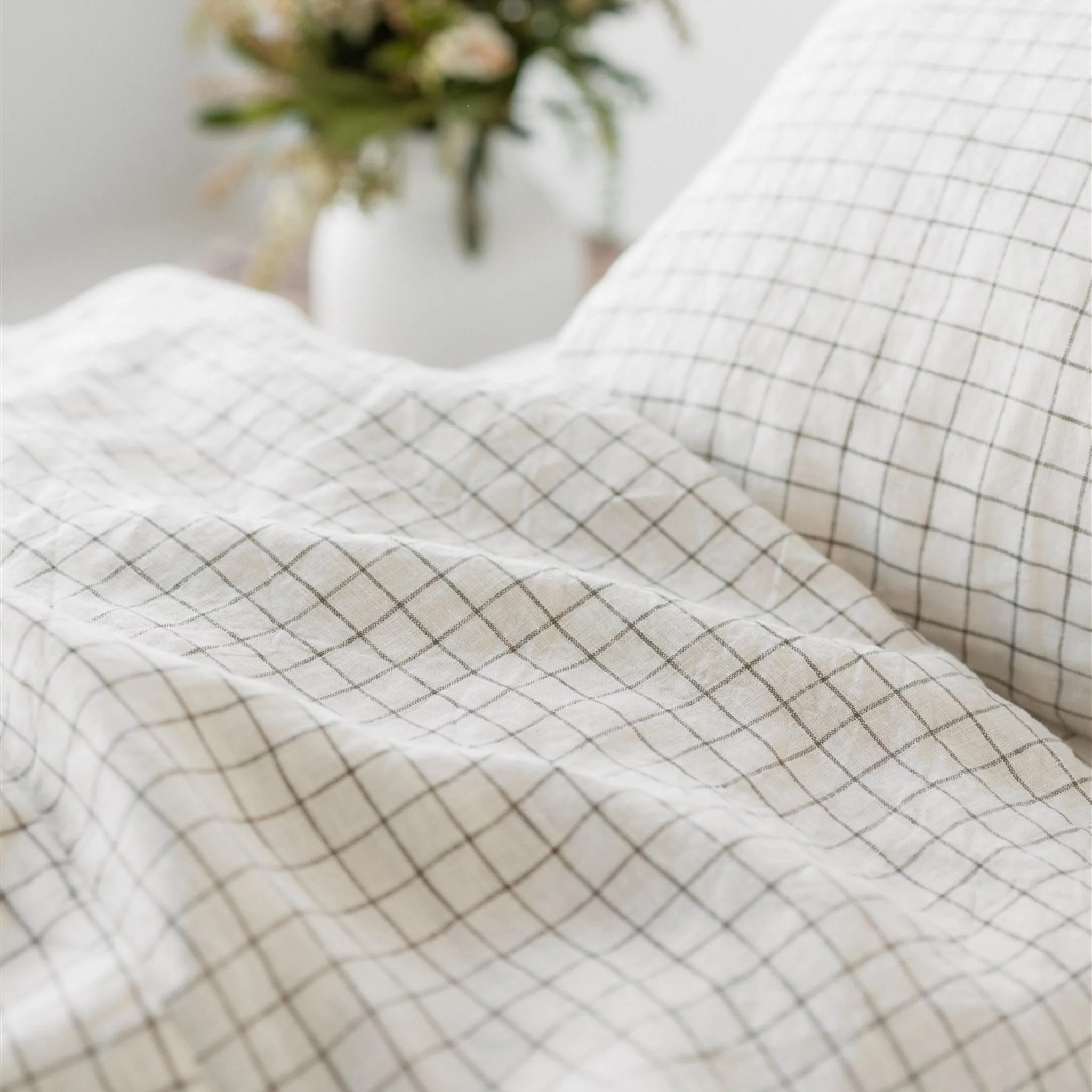 Cactus Grid Linen Fitted Sheet - Image 8
