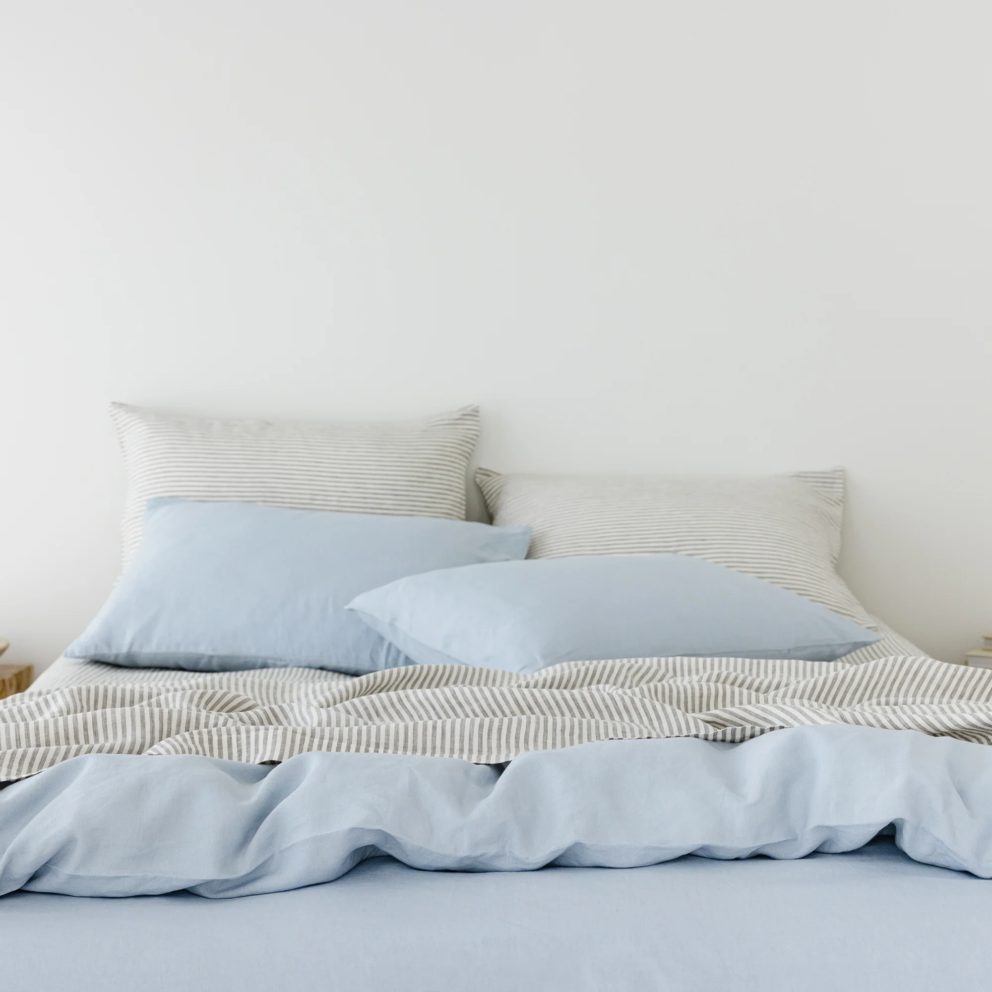 Grey Stripes Linen Fitted Sheet - Image 24