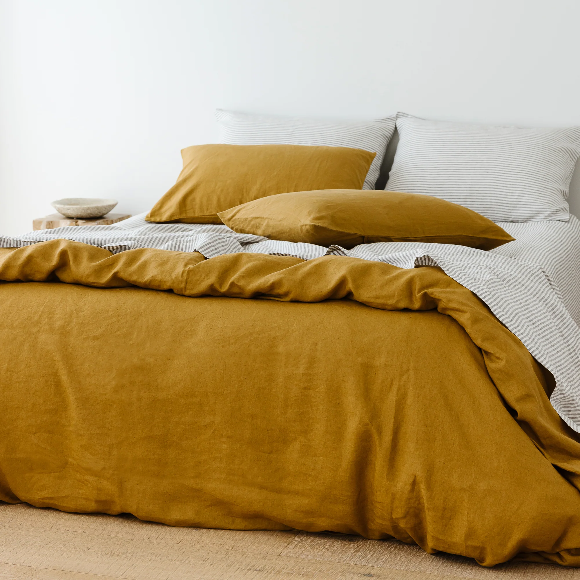 Grey Stripes Linen Pillowcases - Image 17