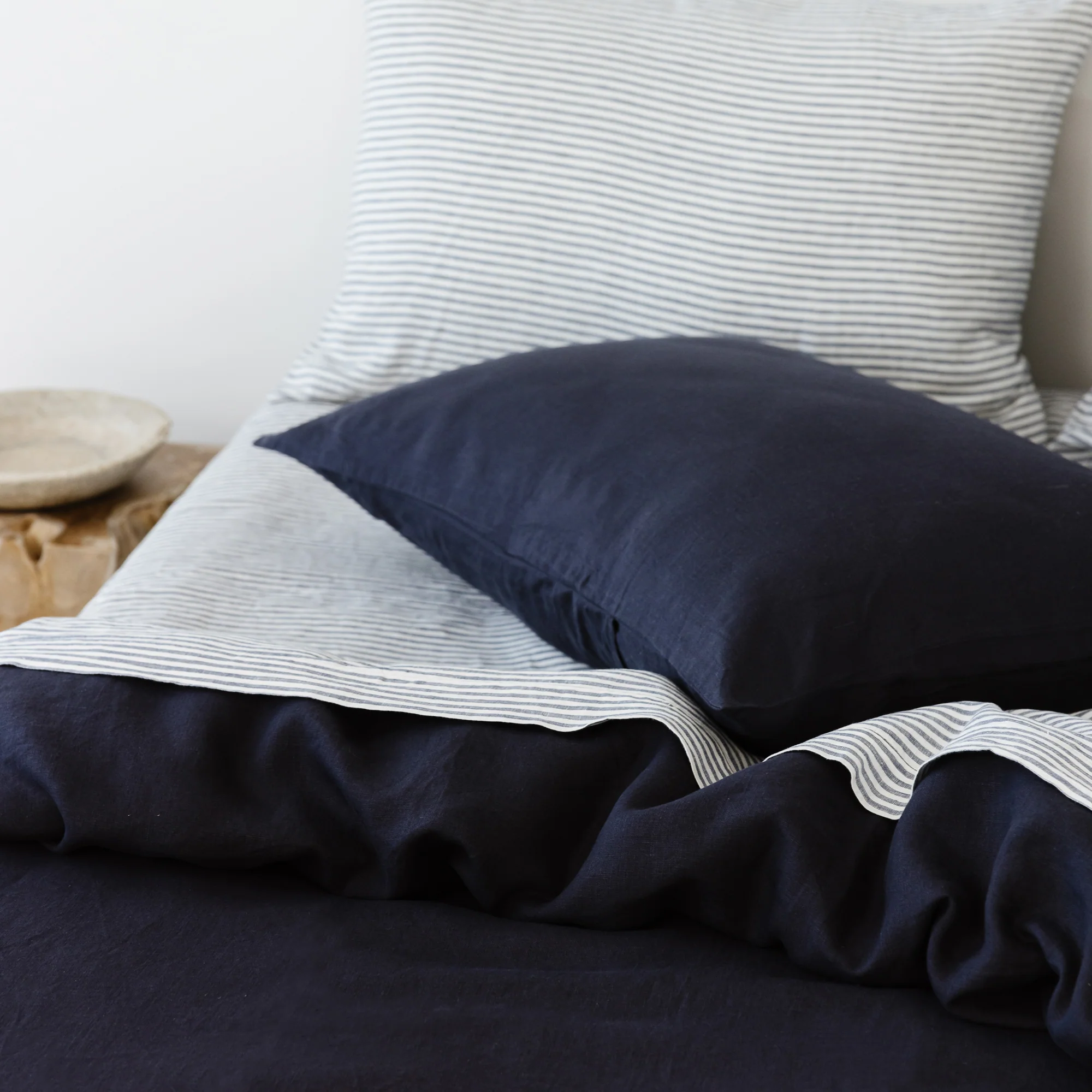 Midnight Blue Linen Pillowcases - Image 4