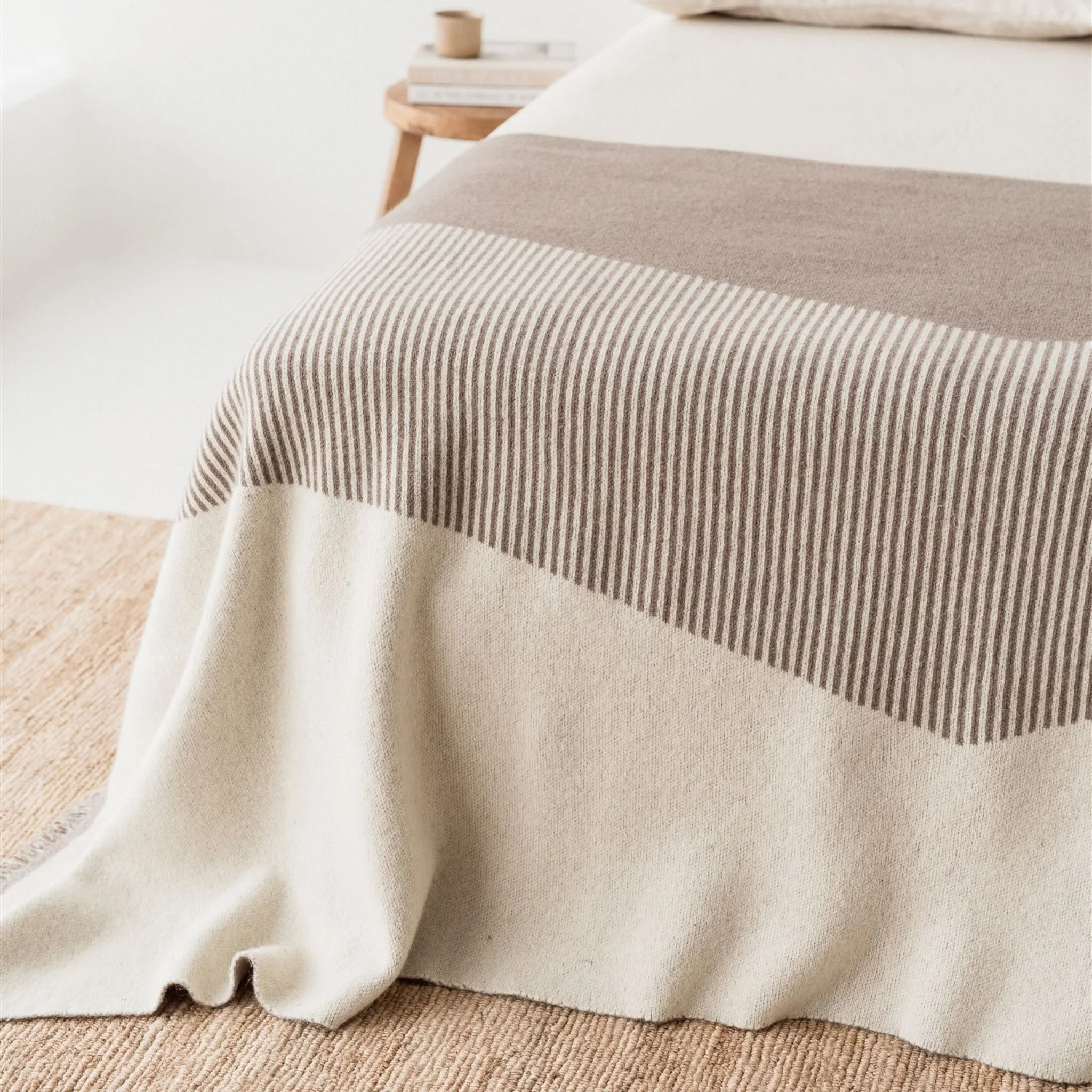 Mushroom Geometric Wool Throw Blanket - Image 6