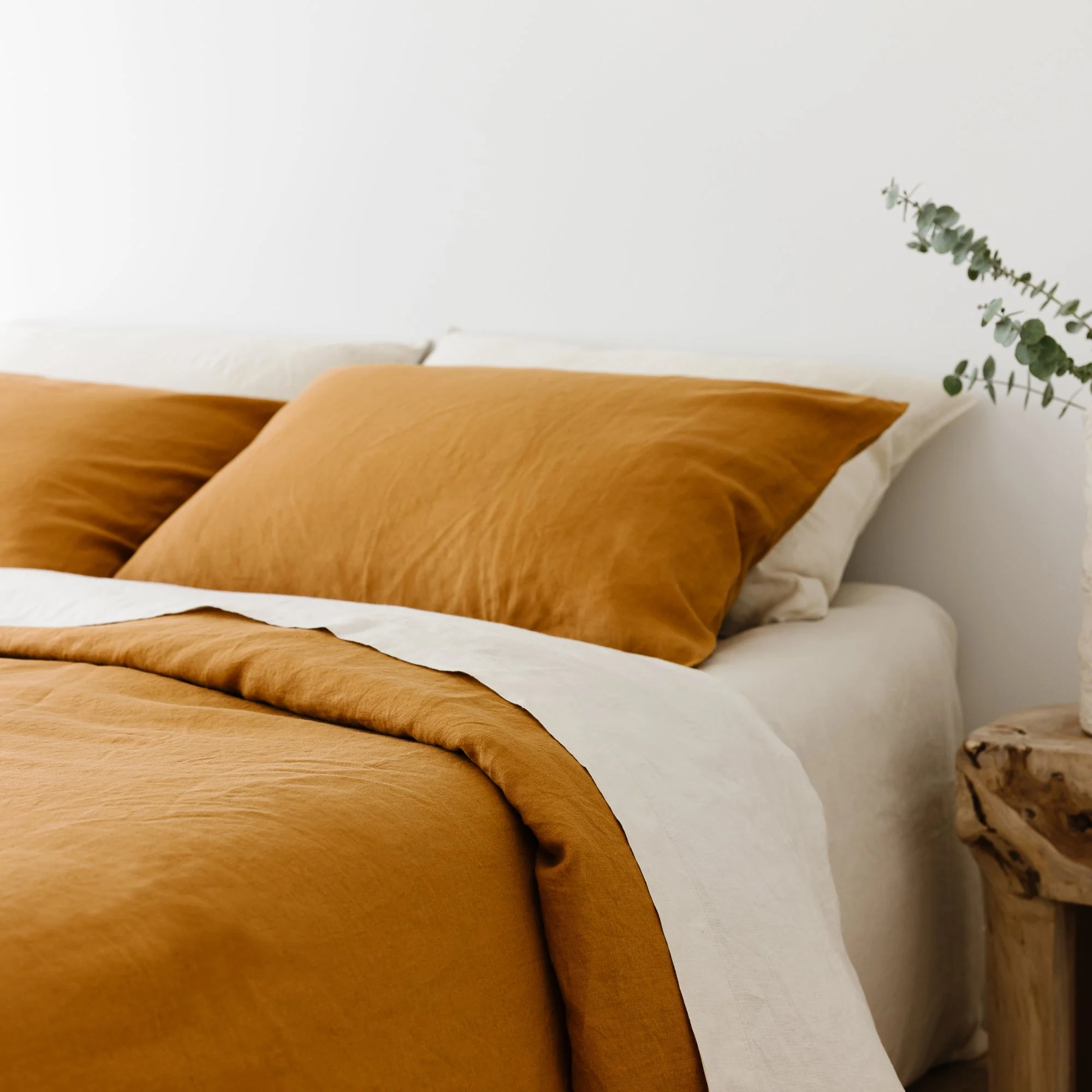 Oat Linen Fitted Sheet - Extra Deep Drop - Image 4
