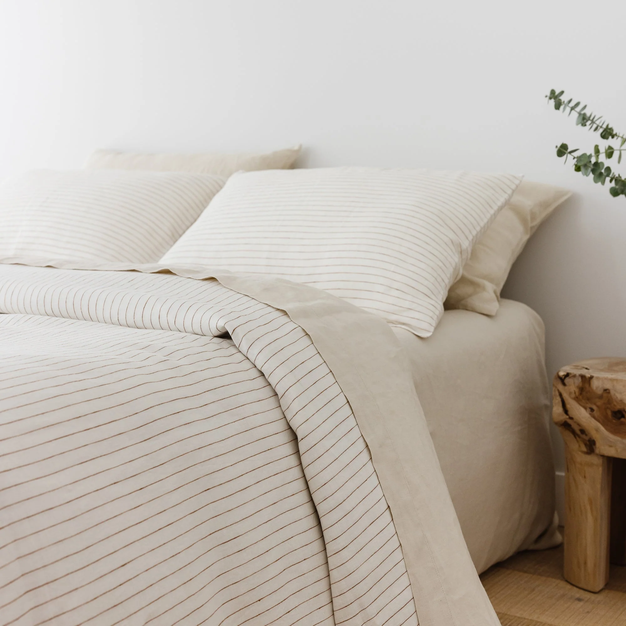 Oat Linen Fitted Sheet - Extra Deep Drop - Image 9
