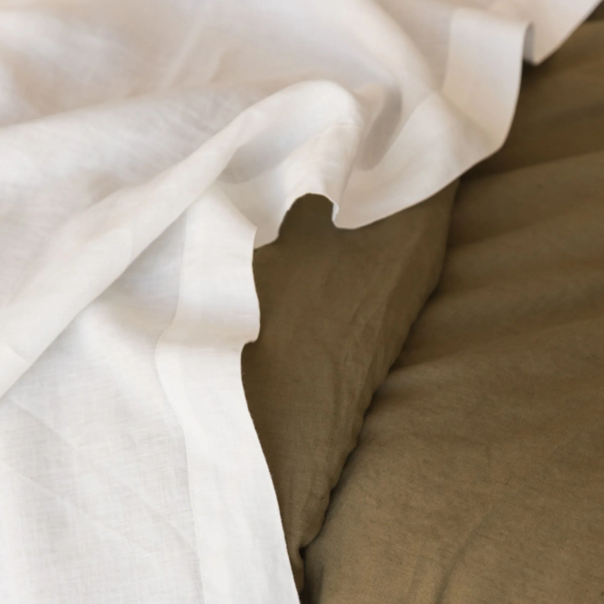 Off White Linen Fitted Sheet - Extra Deep Drop - Image 10