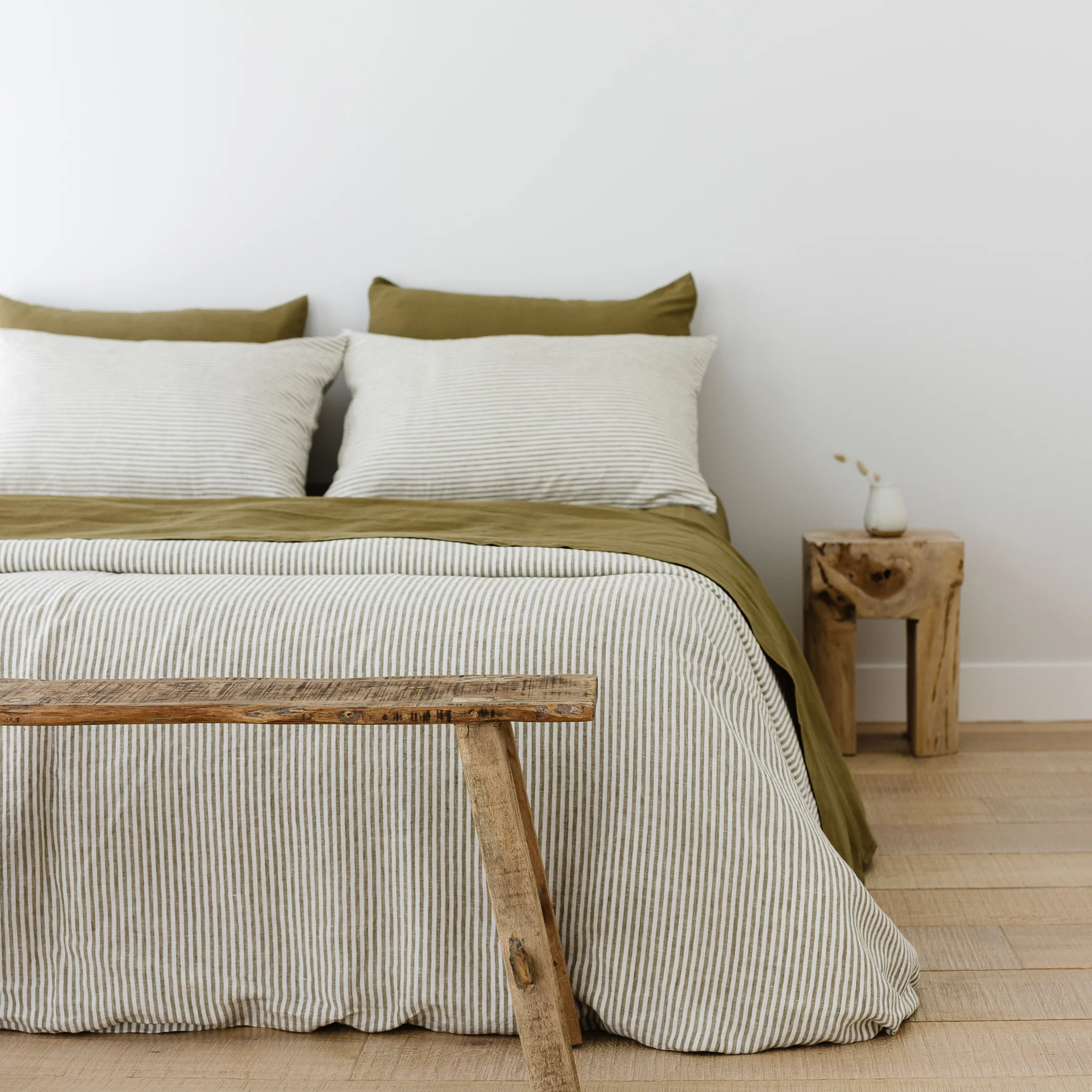 Olive Green Linen Sheet Set - Image 10