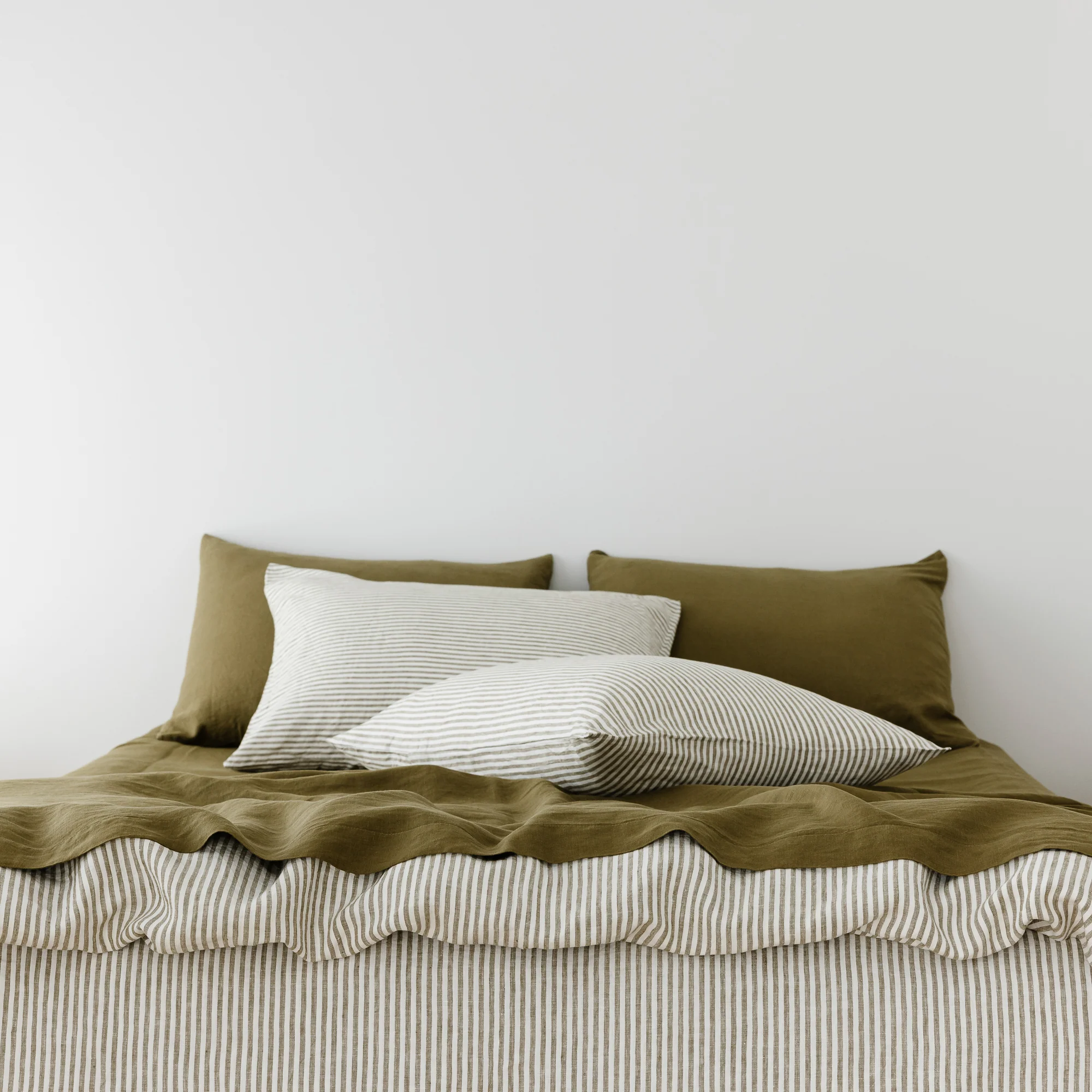 Olive Green Linen Sheet Set - Image 12