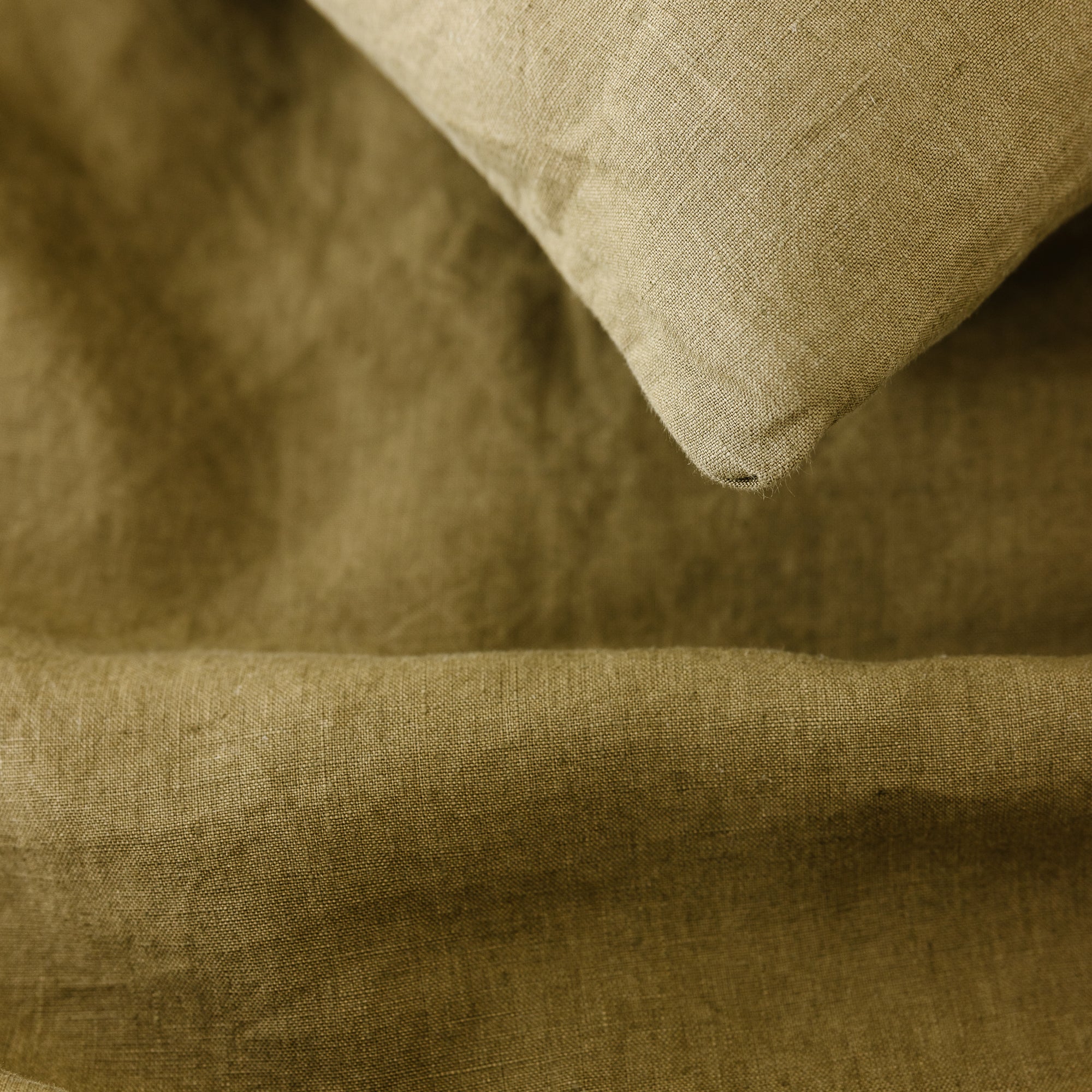 Olive Linen Cushion Cover - Image 3