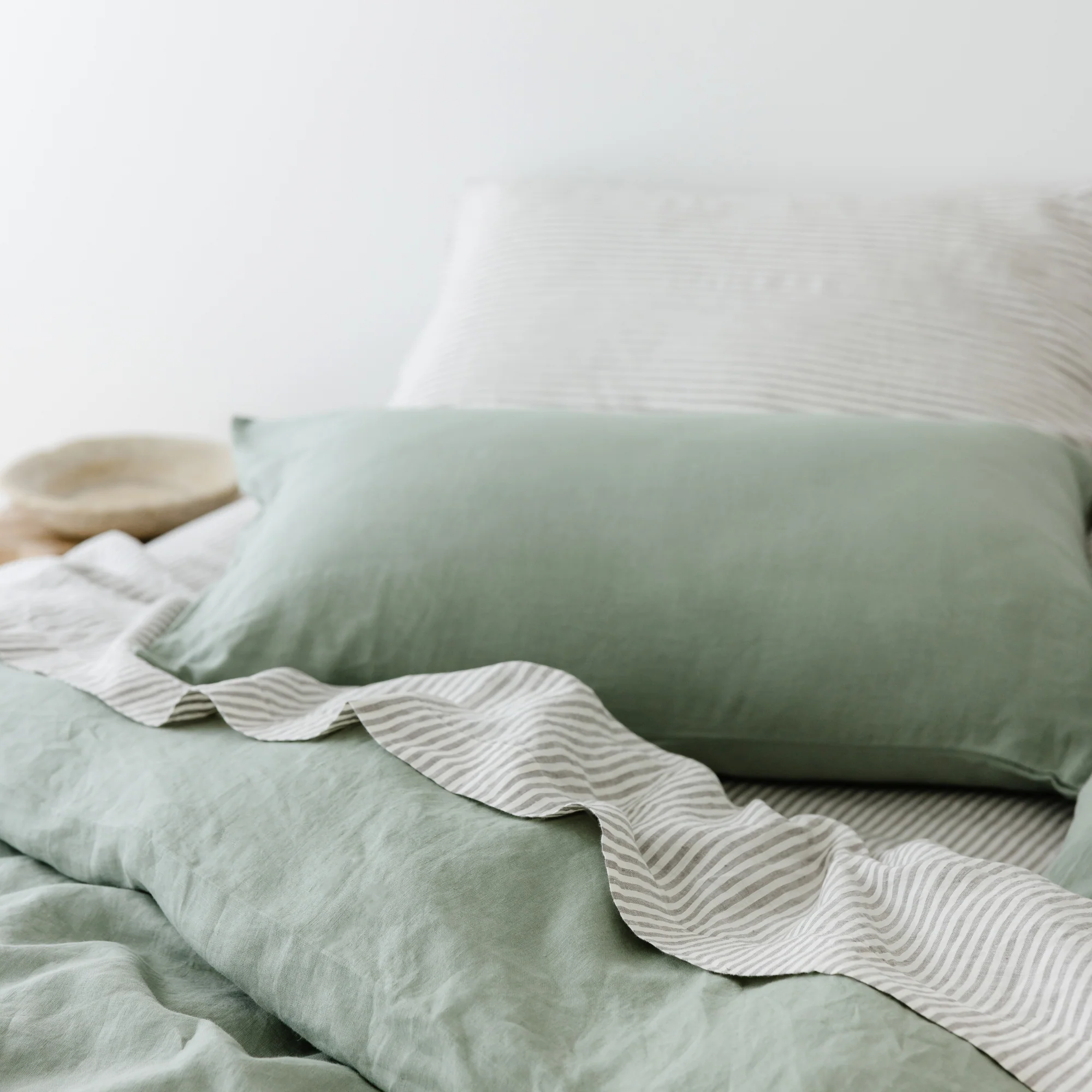 Sage Green Linen Duvet - Image 5
