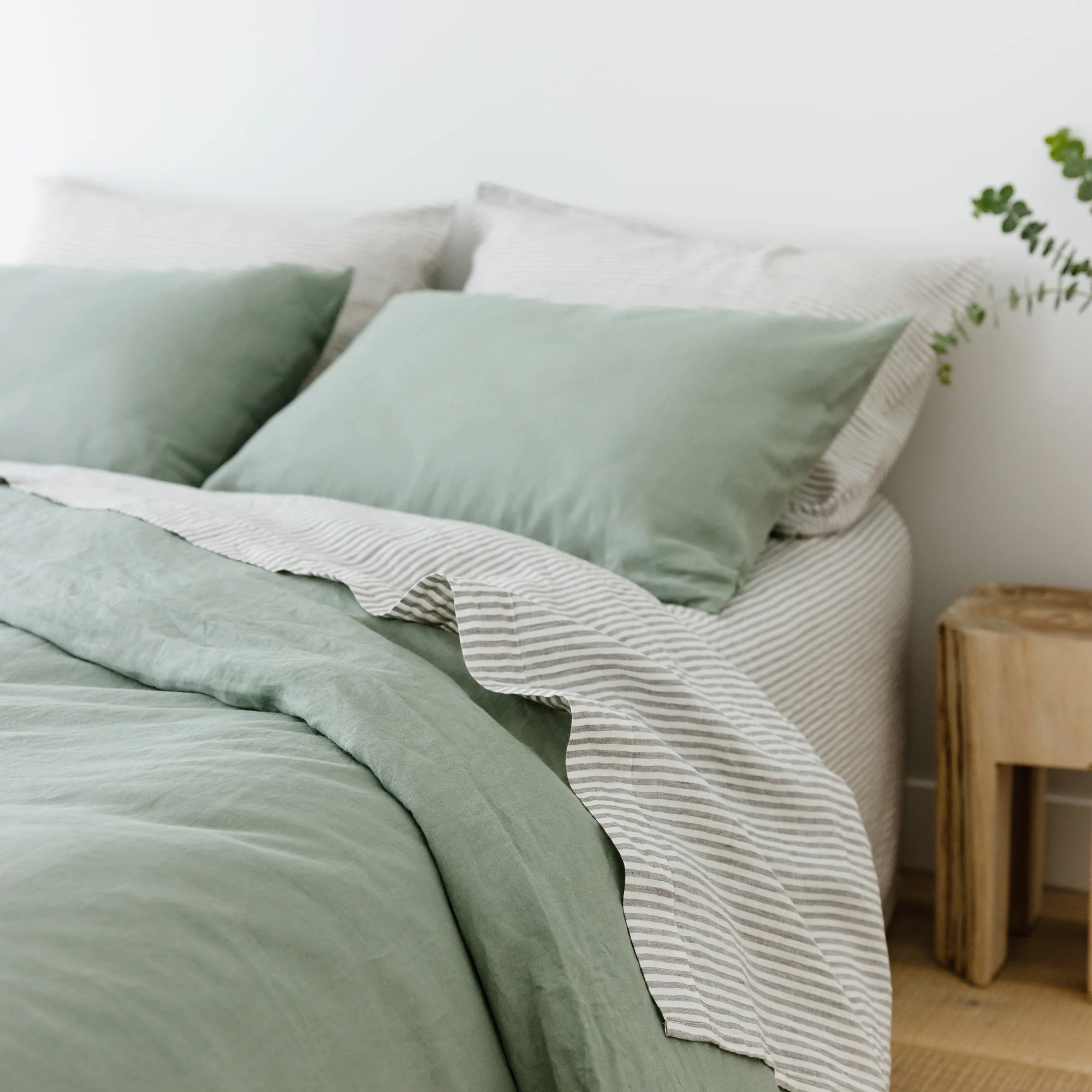 Sage Green Linen Duvet - Image 6