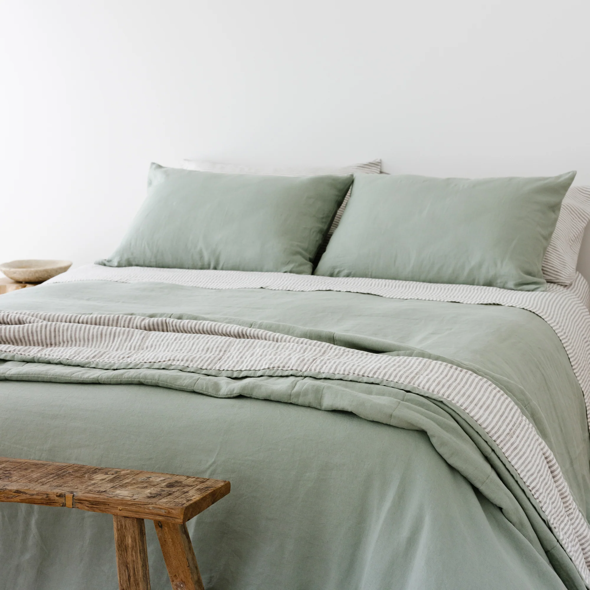 Sage Green Linen Duvet - Image 7